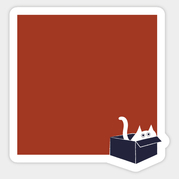 The cat in the box Sticker by Sofficino